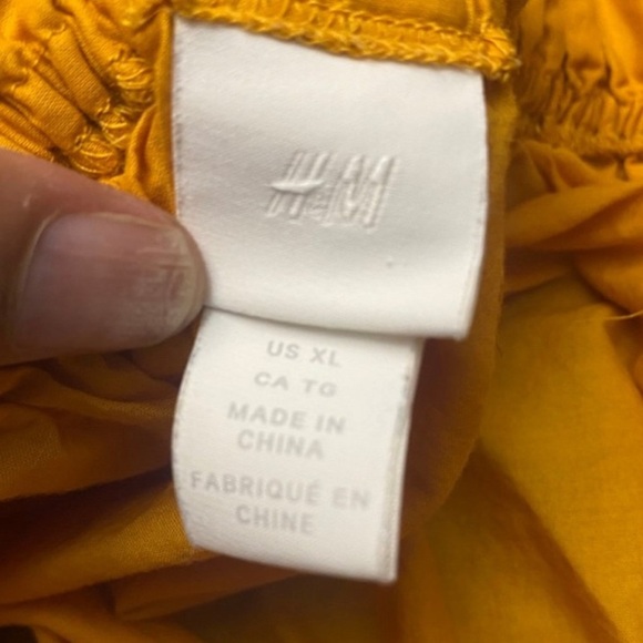 H&M Asymmetric Skirt Set Size XL Orange 2Pc Off shoulder cropped top - Picture 4 of 9